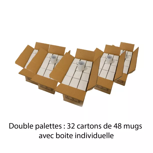 Doppelpalette Sublimierte AAA Tassen mit Einzelverpackung 11oz/325ml