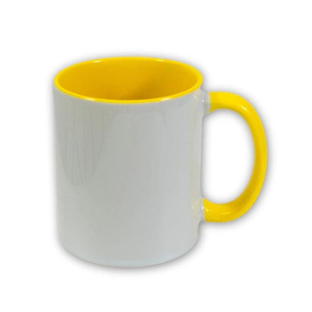 Tasse mit farbigem Henkel und Innenleben - M003