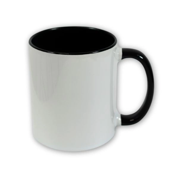 Tasse mit farbigem Henkel und Innenleben - M003