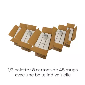 1/2 Palette Sublimierte AAA-Tassen mit Einzelverpackung 11oz/325ml