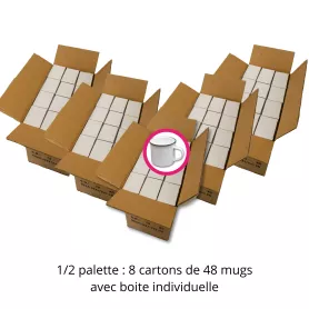 1/2 Palette Sublimierte Metall A-Tassen mit Einzelverpackung 12oz/370ml