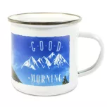 Becher aus emailliertem Stahl mit Umrandung Ø 8 cm H 8 cm (ADC146)