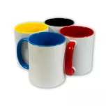 Tasse mit farbigem Henkel und Innenleben - M003