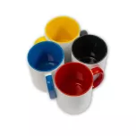 Tasse mit farbigem Henkel und Innenleben - M003