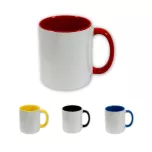 Tasse mit farbigem Henkel und Innenleben - M003