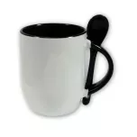Tasse mit integriertem Löffel - Henkel und farbiges Innenleben - M-SPI