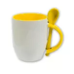 Tasse mit integriertem Löffel - Henkel und farbiges Innenleben - M-SPI
