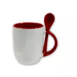 Tasse mit integriertem Löffel - Henkel und farbiges Innenleben - M-SPI